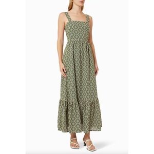 Marella Broderie Anglais Dress in Muslin Green Size M (via Measurements)